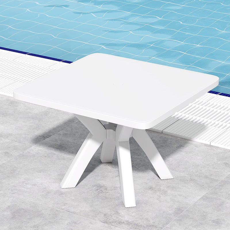 Minimalistic Square Dining Table Plastic Outdoor Dining Table