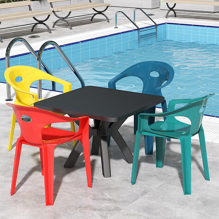 Minimalistic Square Dining Table Plastic Outdoor Dining Table