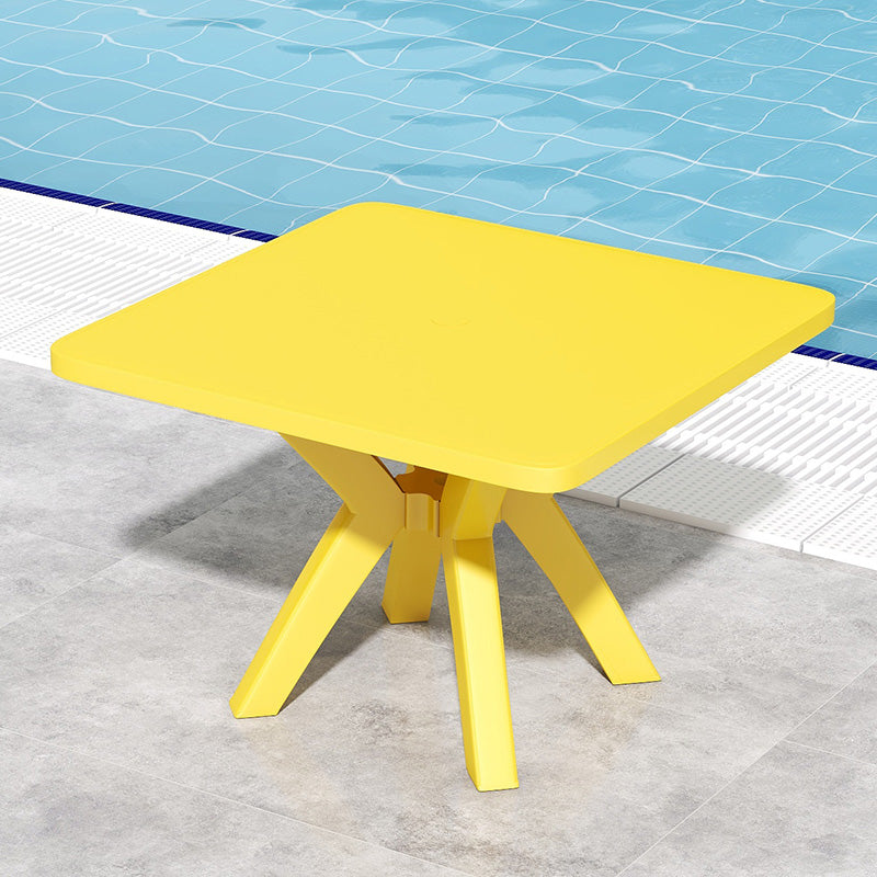 Minimalistic Square Dining Table Plastic Outdoor Dining Table