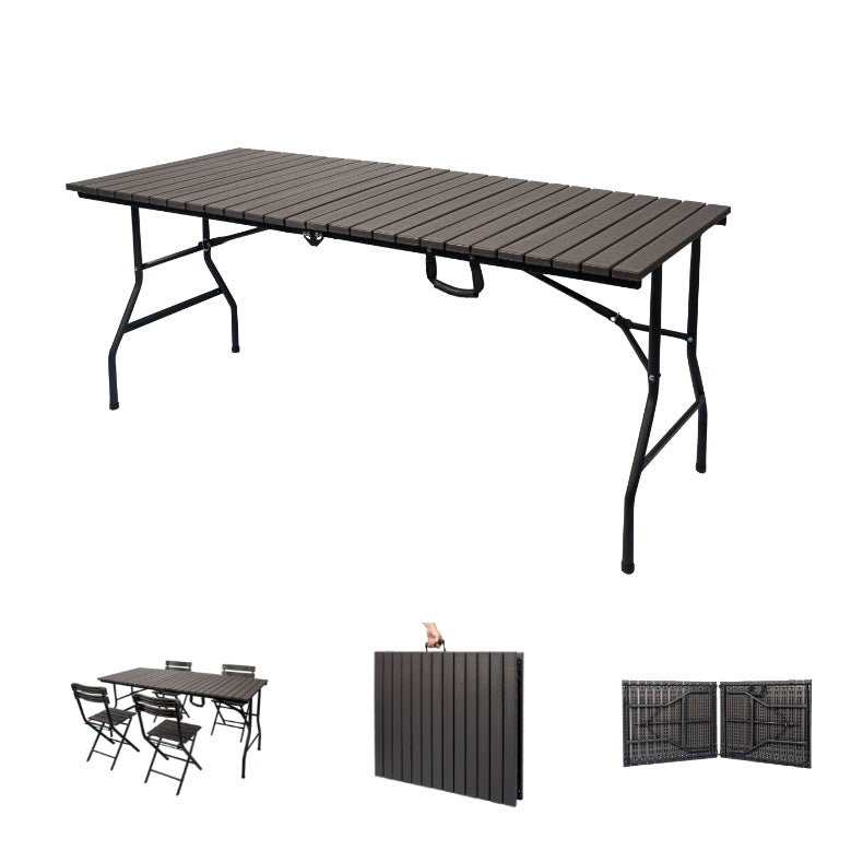 Plastic Rectangle Shape Camping Table Contemporary Style Outdoor Table