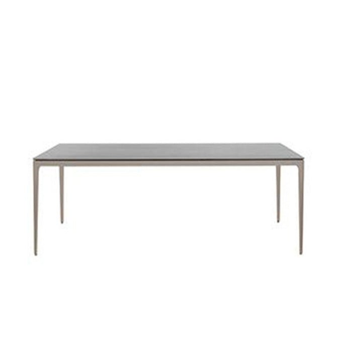 Contemporary Metal Dining Table Rectangle UV Resistant Dining Table