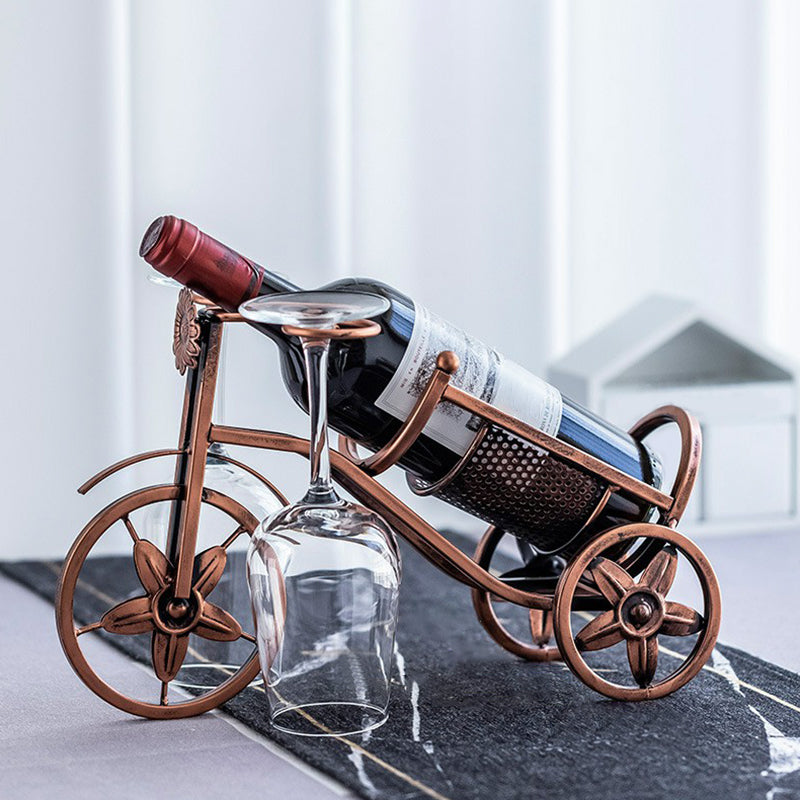 Metal Countertop Wine Glass Rack Modern Wine Bottle Holder -13.2"L x 4.7"W x 7.7"H