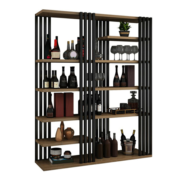 Metal Floor Bottle Wine Rack Contemporary Wine Holder with Storage Shelves