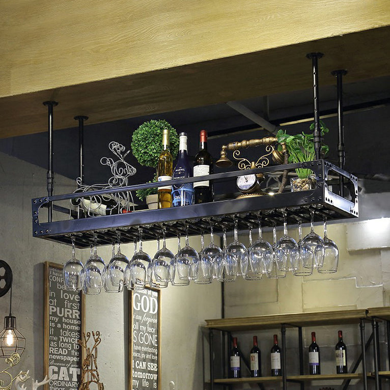 Metal Hanging Wine Holder Rack Modern Style Wine Shelf -47.2"L x 13.8"W x 5.9"H