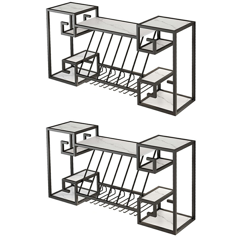 Wall Mounted Wine Rack Metal Wine Bottle & Glass Rack for Dining Room