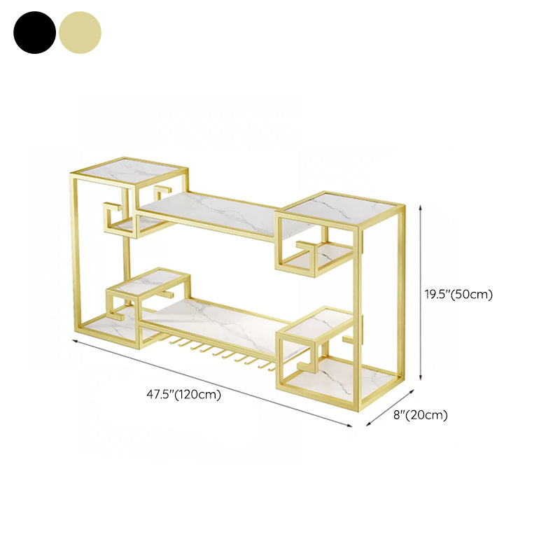 Wall Mounted Wine Rack Metal Wine Bottle & Glass Rack for Dining Room