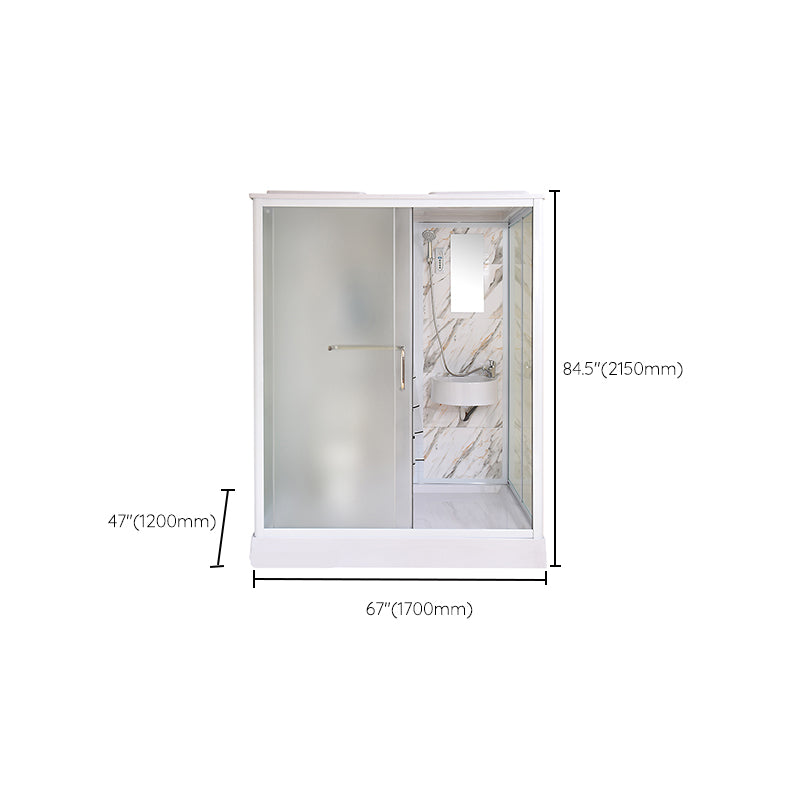 Framed Tempered Glass Shower Enclosure with Pedestal Full-Framed Shower Enclosure