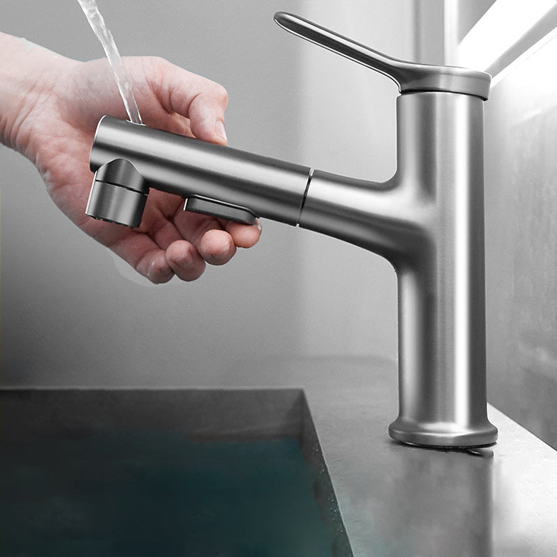 Modern Sink Faucet Solid Color Brass Centerset Lavatory Faucet for Bathroom