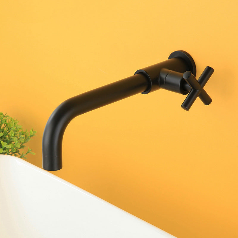 Wall Mounted Faucet Single Cross Handle Sink Faucet for Bathroom
