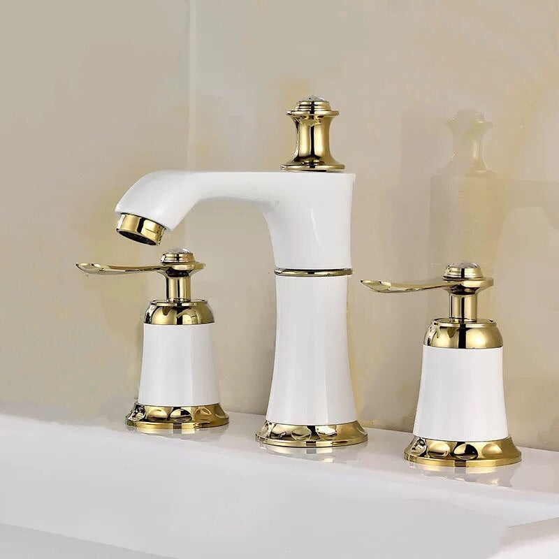 Glam Style Faucet Widespread Sink Faucet with 2 Handles and 3 Holes