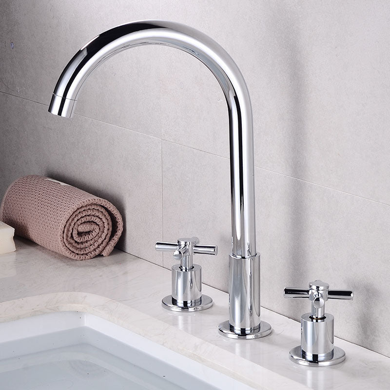 Widespread Bathroom Sink Faucet Double Handle Faucet with 3 Holes