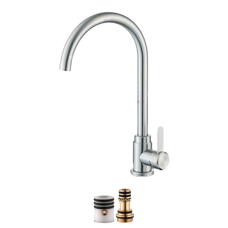 Modern Pull Down One Handle Kitchen Faucet High Arch Filler with No Sensor