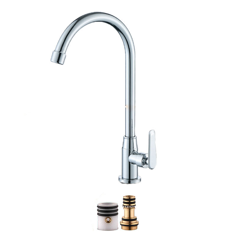 Modern Pull Down One Handle Kitchen Faucet High Arch Filler with No Sensor