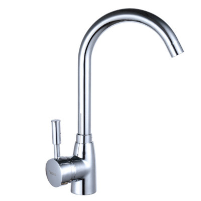 Contemporary Single Handle Kitchen Faucet One Lever Water Faucet in Chrome