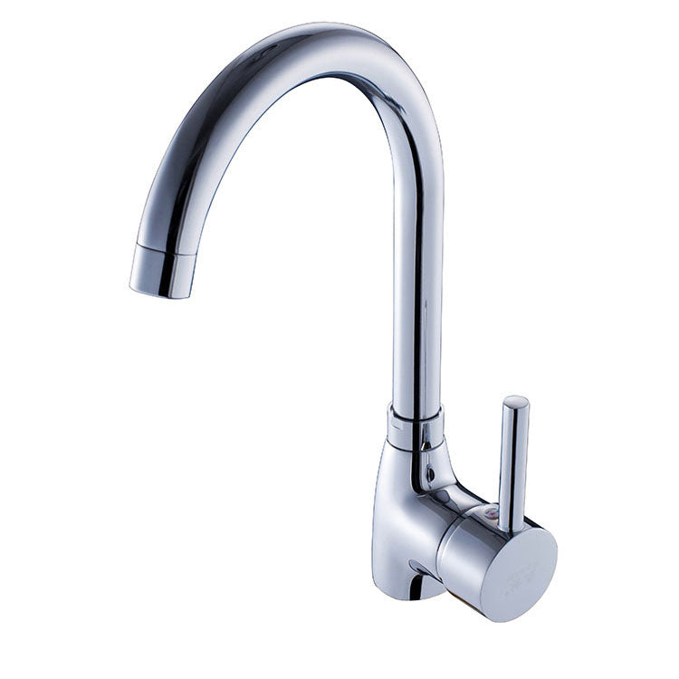 Contemporary Single Handle Kitchen Faucet One Lever Water Faucet in Chrome