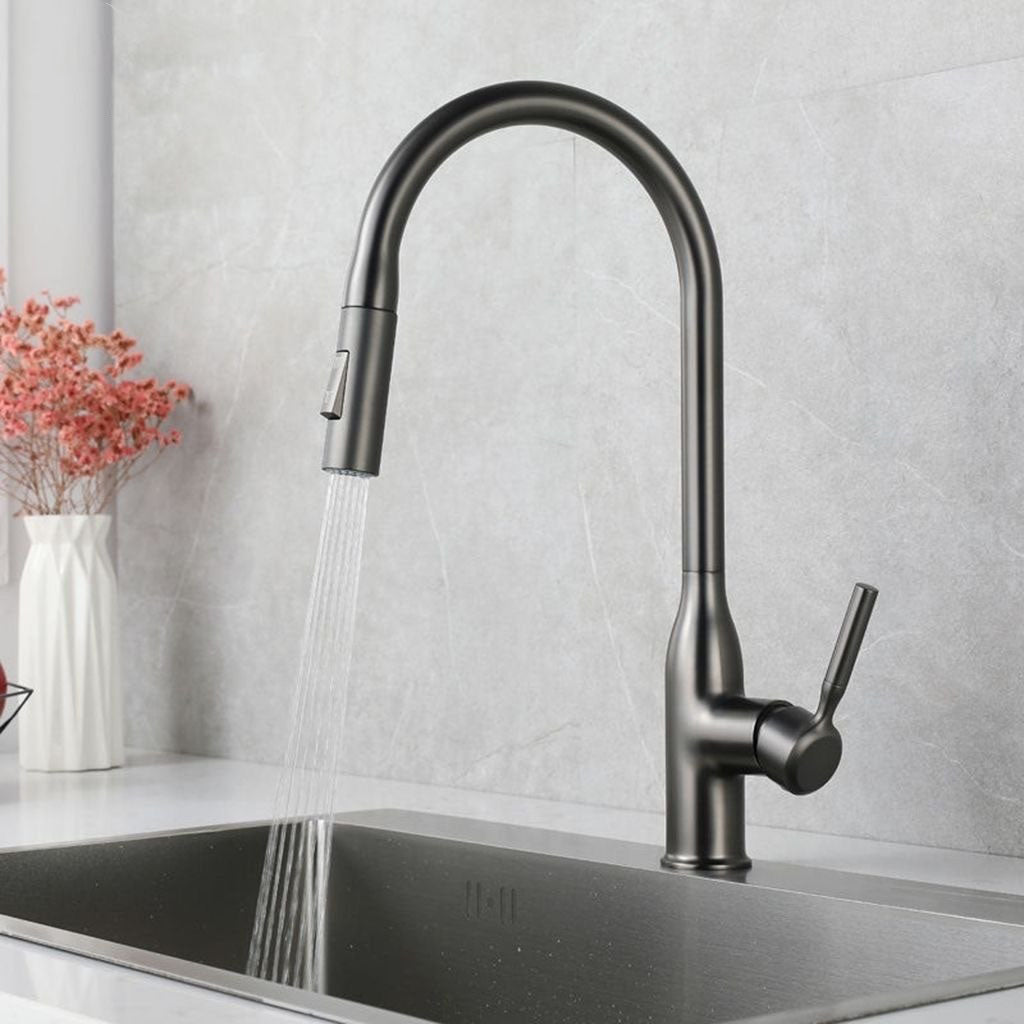 Modern Pull down Water Filler One Handle High Arch Kitchen Faucet