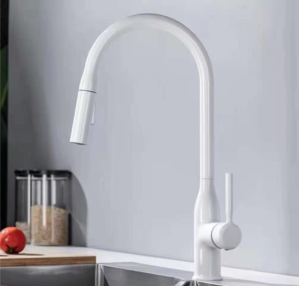 Modern Pull down Water Filler One Handle High Arch Kitchen Faucet