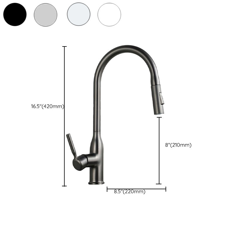 Modern Pull down Water Filler One Handle High Arch Kitchen Faucet