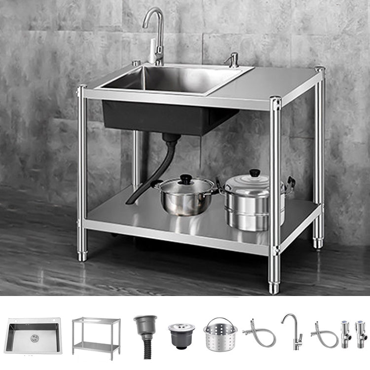 Contemporary Style Kitchen Sink Stainless Steel All-in-one Kitchen Sink