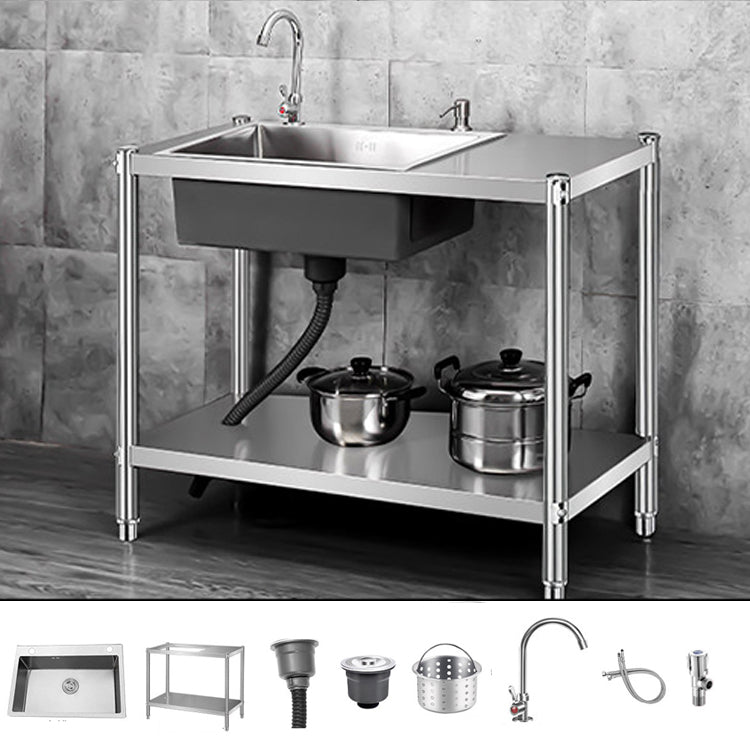 Contemporary Style Kitchen Sink Stainless Steel All-in-one Kitchen Sink