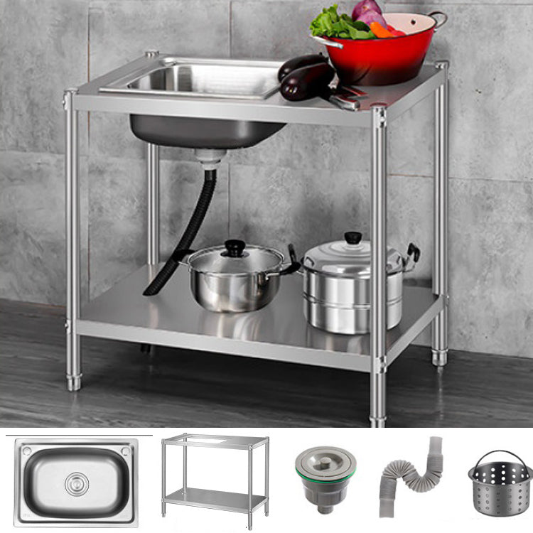 Contemporary Style Kitchen Sink Stainless Steel All-in-one Kitchen Sink