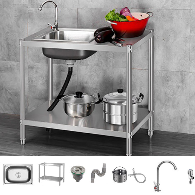 Contemporary Style Kitchen Sink Stainless Steel All-in-one Kitchen Sink