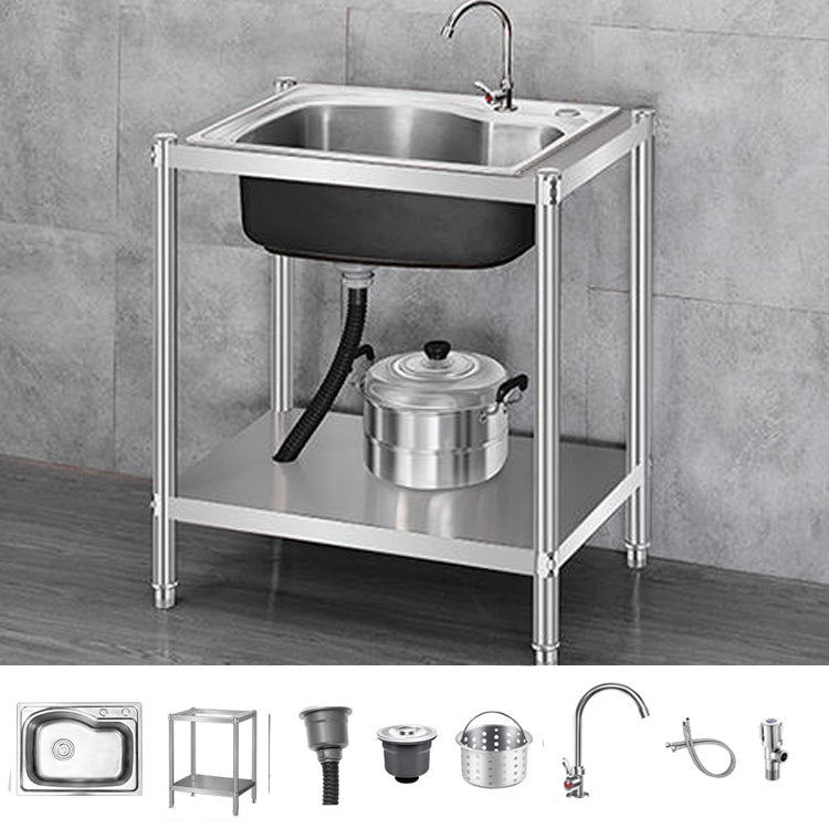 Contemporary Style Kitchen Sink Stainless Steel All-in-one Kitchen Sink