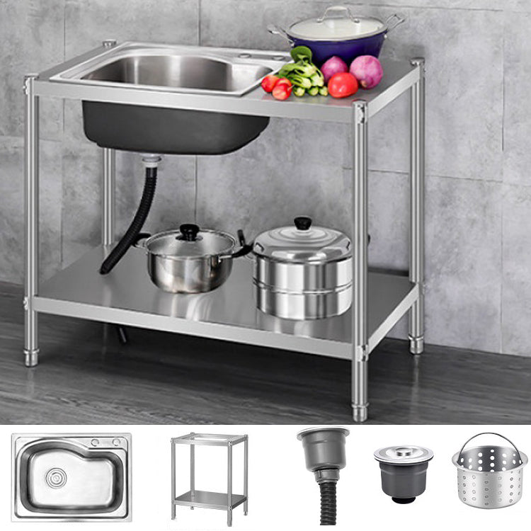 Contemporary Style Kitchen Sink Stainless Steel All-in-one Kitchen Sink