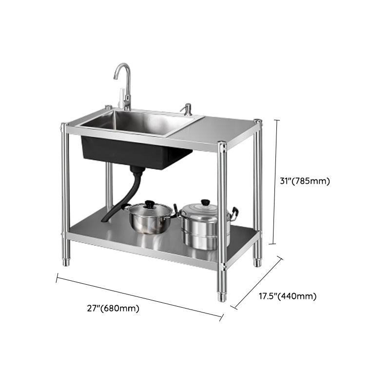 Contemporary Style Kitchen Sink Stainless Steel All-in-one Kitchen Sink