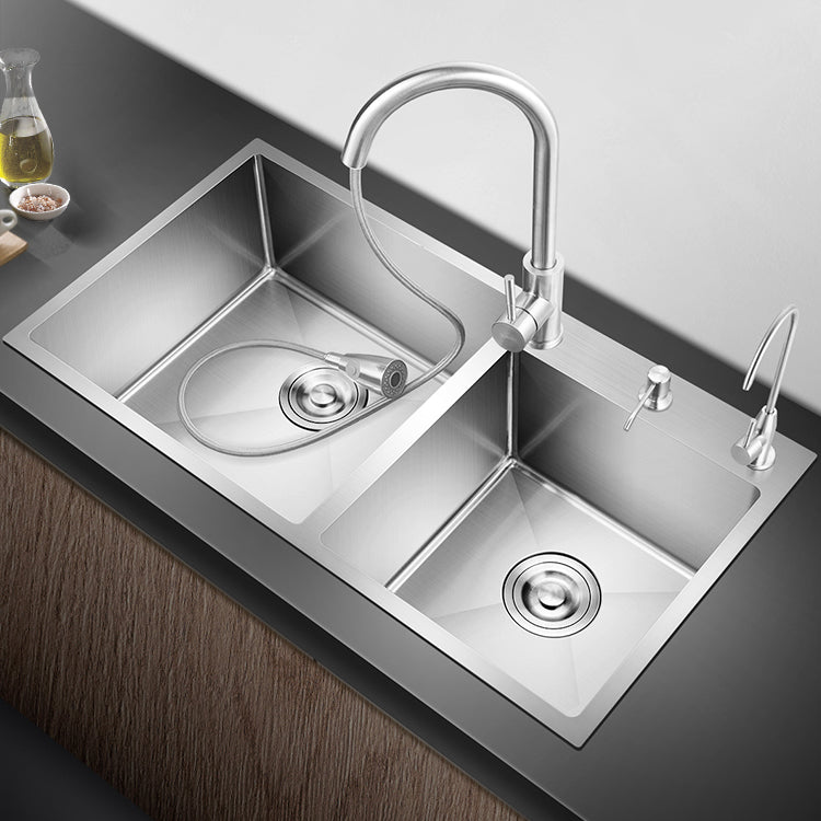 Classic Style Kitchen Sink Drop-In Stainless Steel Kitchen Sink with Drain Strainer Kit