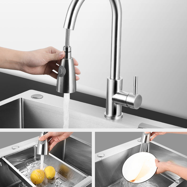 Classic Style Kitchen Sink Drop-In Stainless Steel Kitchen Sink with Drain Strainer Kit