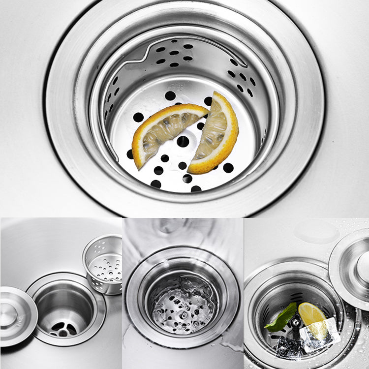 Classic Style Kitchen Sink Drop-In Stainless Steel Kitchen Sink with Drain Strainer Kit