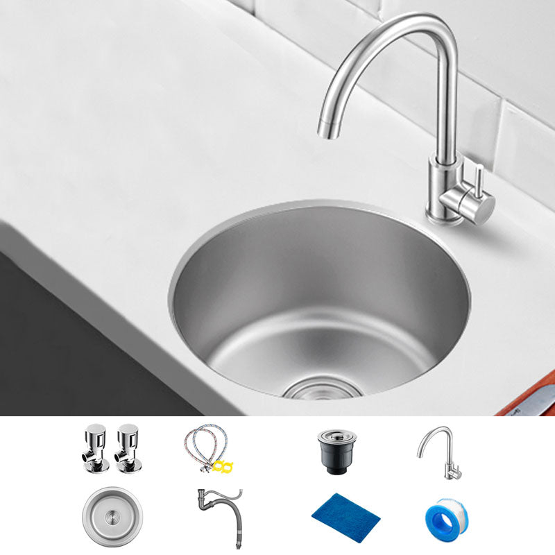 Contemporary Kitchen Sink Stainless Steel Kitchen Sink with Round Shape