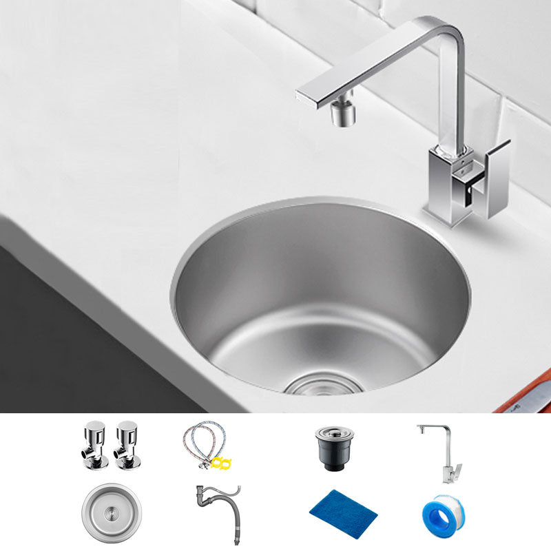 Contemporary Kitchen Sink Stainless Steel Kitchen Sink with Round Shape