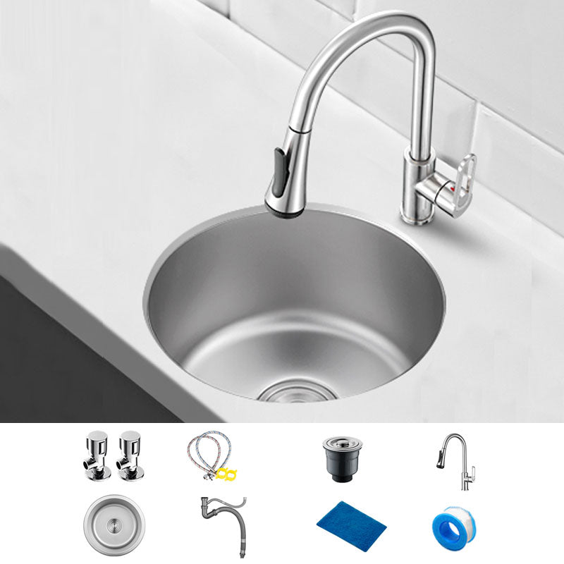 Contemporary Kitchen Sink Stainless Steel Kitchen Sink with Round Shape