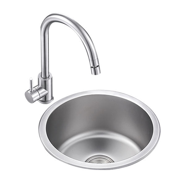 Contemporary Kitchen Sink Stainless Steel Kitchen Sink with Round Shape