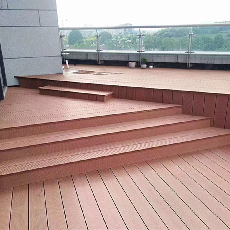 Modern Wooden Outdoor Striped Pattern Embossed Deck Plank Floor Board