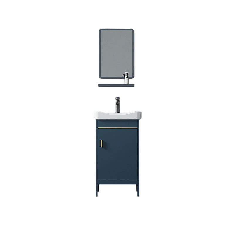 Contemporary Blue Sink Cabinet Metal Mirror Cabinet Bathroom Vanity Cabinet