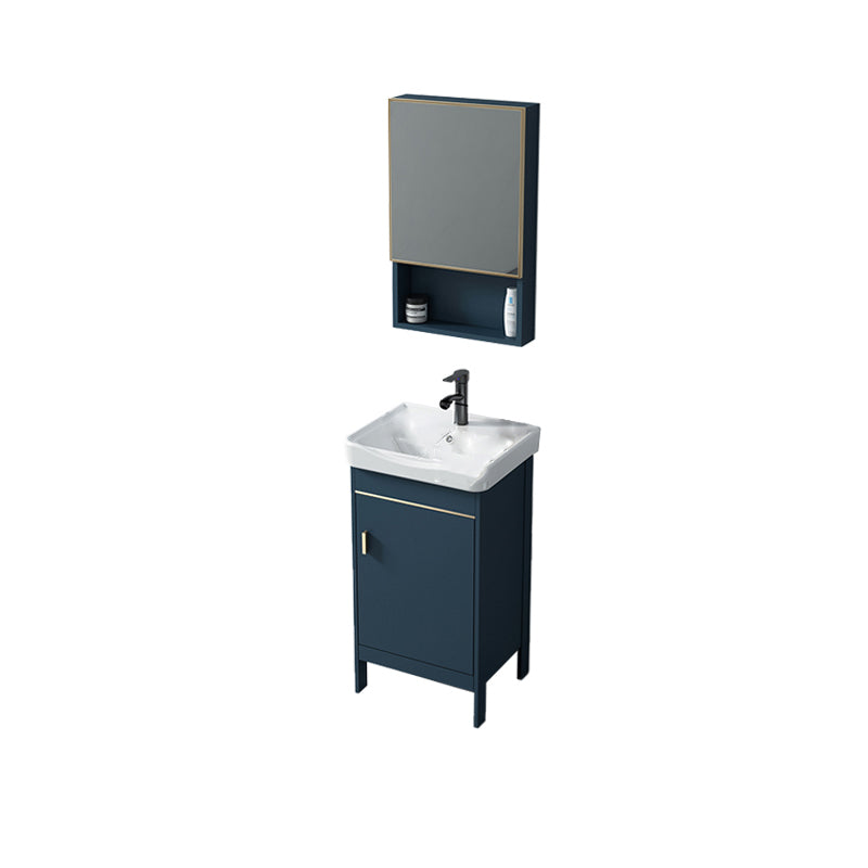 Contemporary Blue Sink Cabinet Metal Mirror Cabinet Bathroom Vanity Cabinet