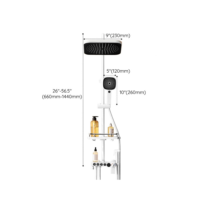 White Thermostatic Shower Set Bathroom Bath Nozzle Booster Shower Faucet