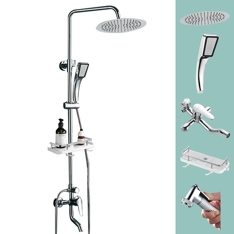 Silver Shower Set Pressurized Shower Head Thermostatic Bathroom Shower Water Faucet