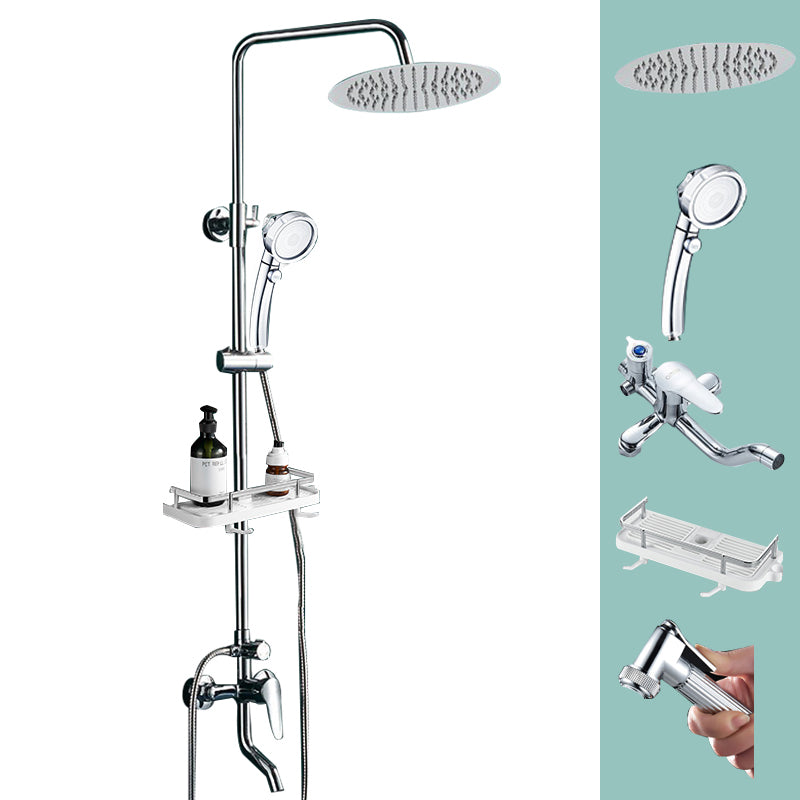 Silver Shower Set Pressurized Shower Head Thermostatic Bathroom Shower Water Faucet