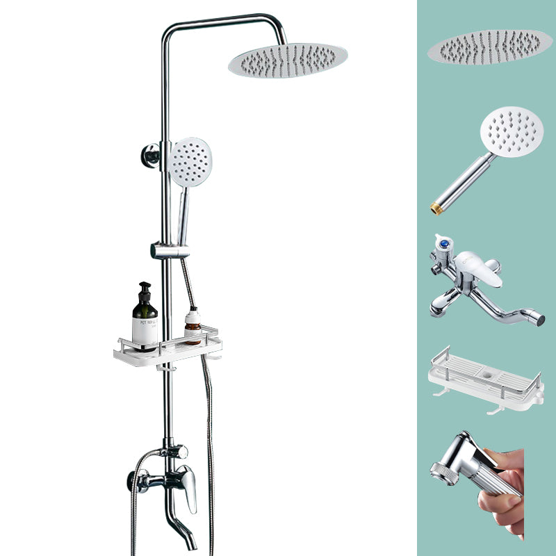 Silver Shower Set Pressurized Shower Head Thermostatic Bathroom Shower Water Faucet