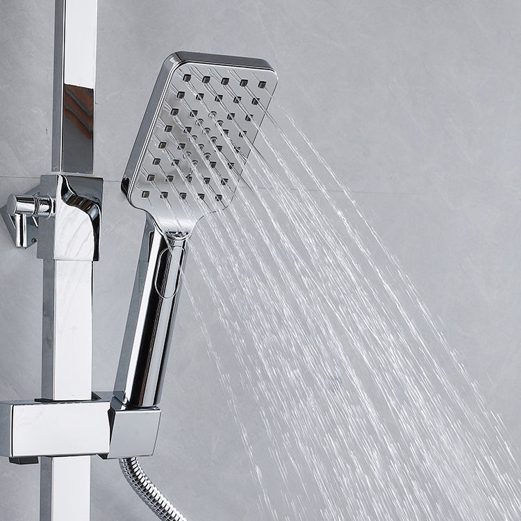 Shower System Square Rain Jet Massage Adjustable Spray Pattern Wall Mounted Shower Trim