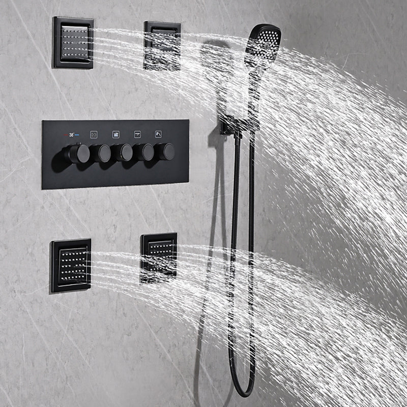 Modern Shower Head Combo Brass Adjustable Water Flow Adjustable Shower Head Shower System