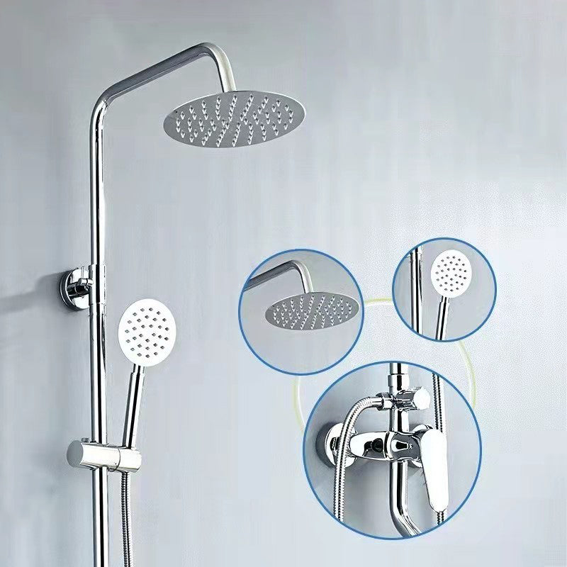 Modern Shower Set Brass Slide Bar Included Adjustable Shower Head Shower Combo