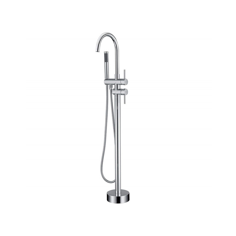 Modern Floor Mounted Copper Freestanding Tub Filler Freestanding Low Arc Tub Filler Trim