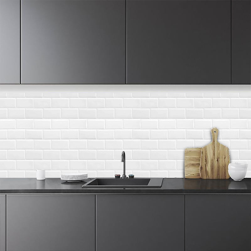 Solid Peel & Stick Subway Tile Scratch Resistant PVC Rectangle Peel and Stick Wall Tile