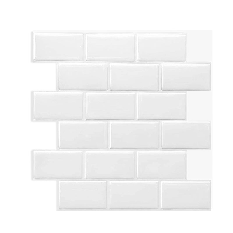 Solid Peel & Stick Subway Tile Scratch Resistant PVC Rectangle Peel and Stick Wall Tile