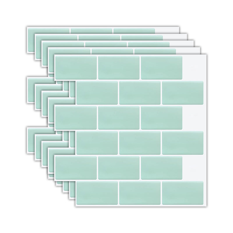 Solid Peel & Stick Subway Tile Scratch Resistant PVC Rectangle Peel and Stick Wall Tile